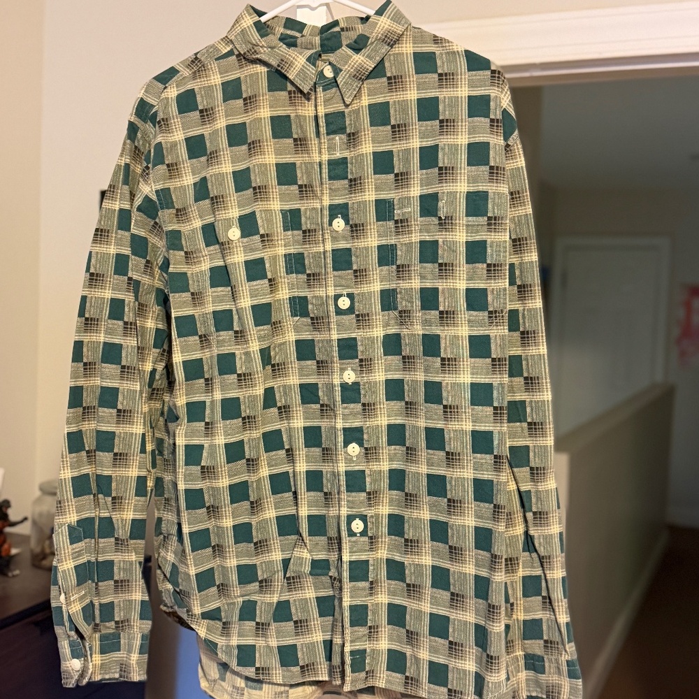 RRL Ralph Lauren Green Plaid cotton shirt